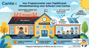 Pak de Hitte op School Effectief Aan_Cantex_witte_siliconen dakbedekking