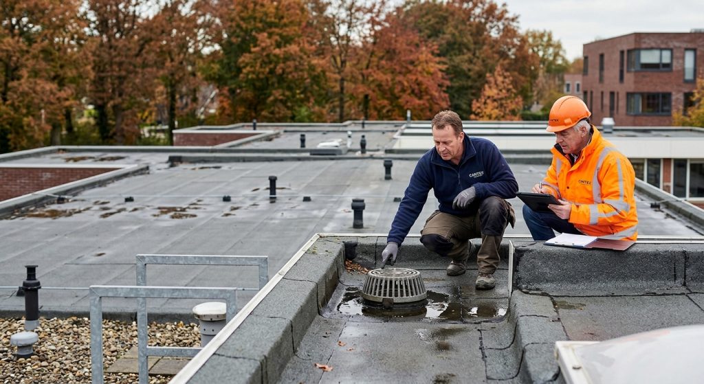 Vastgoed dak inspectie herfst
